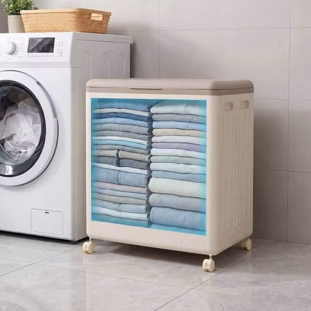 EONLION 120 L Rolling Clothes Storage Box in Beige – 1