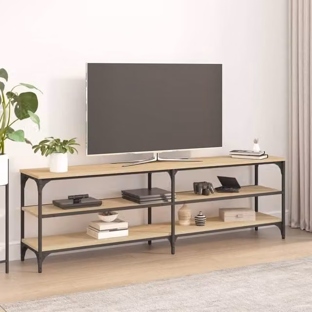 Berkfield Home Sonoma Oak TV Cabinet in Brown, W/D/H: 160 x 30 x 50 cm – 1