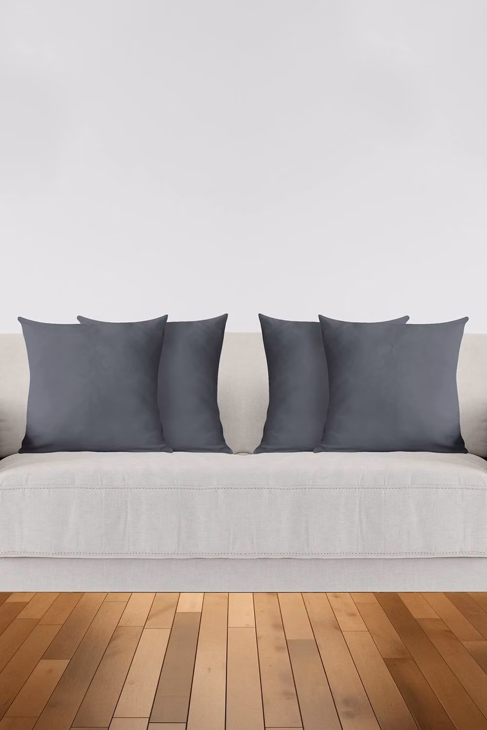 Neel Blue Set of 2 Grey Crushed Velvet Square Cushion Covers, W/D/H: 45 x 45 x 0 cm – 3