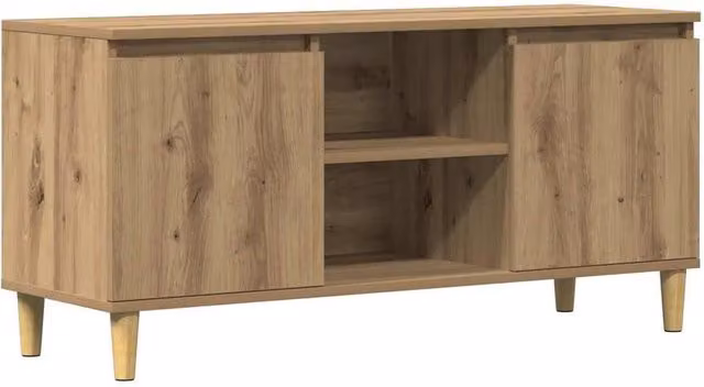 Berkfield Home Artisan Oak TV Cabinet in Brown, W/D/H: 102 x 35 x 50 cm