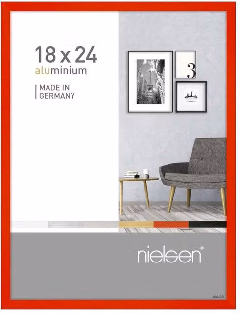 Nielsen Design Pixel Single Rectangular Picture Frame in Red with Metal and Glass Front, W/H: 18 x 24 cm – 1