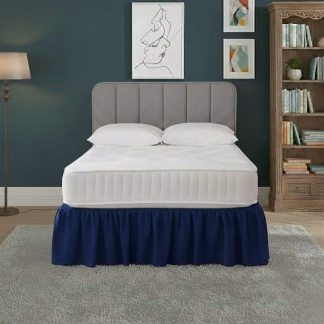 Snug City Blue Polycotton Single Divan Bed Base Valance Sheet