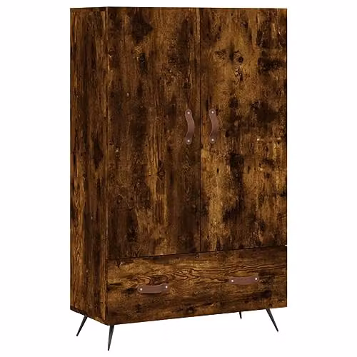 vidaXL Modern Highboard in Smoked Oak, W/D/H: 69.5 x 31 x 115 cm