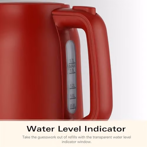 Hamilton Beach Ella Electric Kettle, 1.7 l, Red – 5