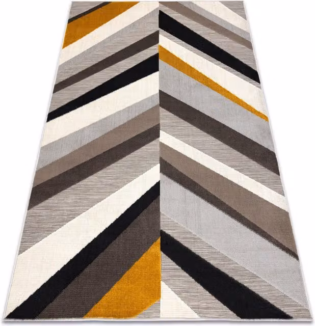 RugsX Lisboa Geometric Modern Hand Knotted Rug in Grey and Multicolour, W: 80 cm, L: 150 cm