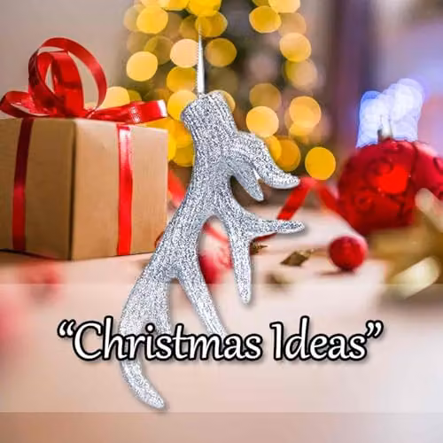 VFM e-Store Silver Hanging Stag Antler Christmas Tree Ornament, H 17 x W 7 x D 2 cm – 5