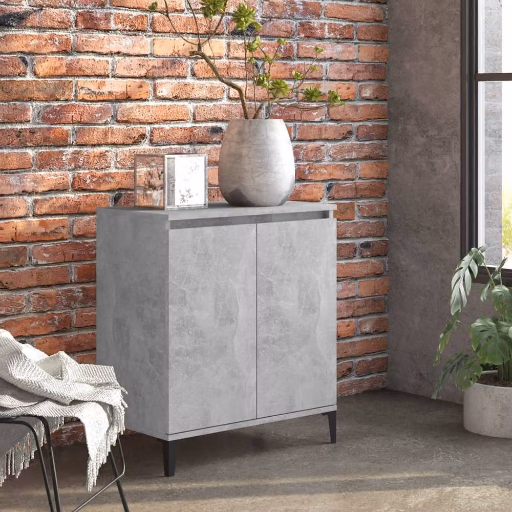 Berkfield Home Industrial Sideboard in Concrete Grey, W/D/H: 60 x 35 x 70 cm – 2