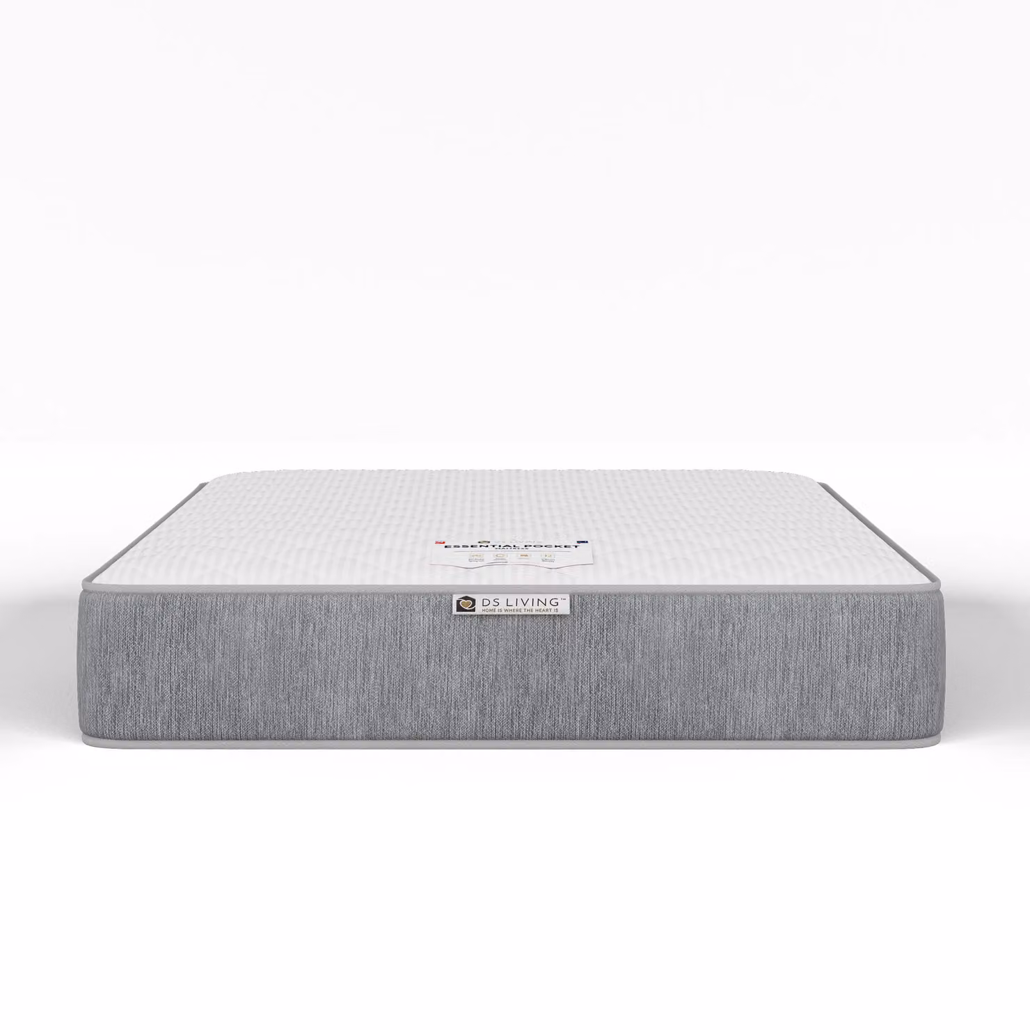 DS Living Luxe Essentials Medium Pocket Sprung Mattress in Grey, W/D/H: 140 x 200 x 25 cm – 2