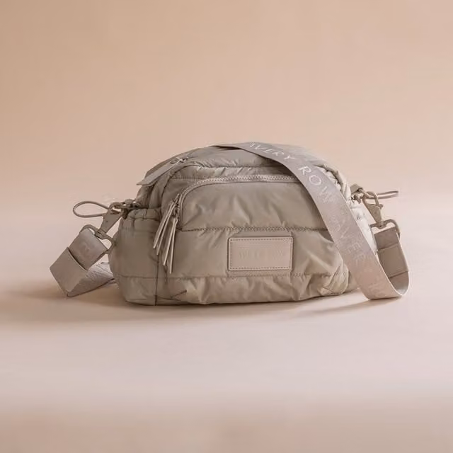Avery Row Messenger Crossbody Pram Organiser Bag in Beige – 1