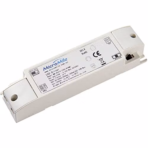 Loops Dimmable LED Driver 40/50W White and Multicolour Plastic Construction