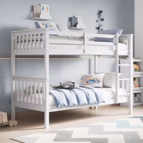 Flair Furnishings Zoom Two-Level Detachable Bunk Bed for Children in White Solid Pine Wood, W/D/H: 80 x 200 cm