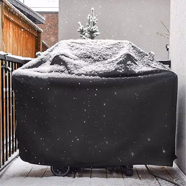 Lifeideas Waterproof and Dustproof Polyester BBQ Grill Cover, Black, Width: 145 cm