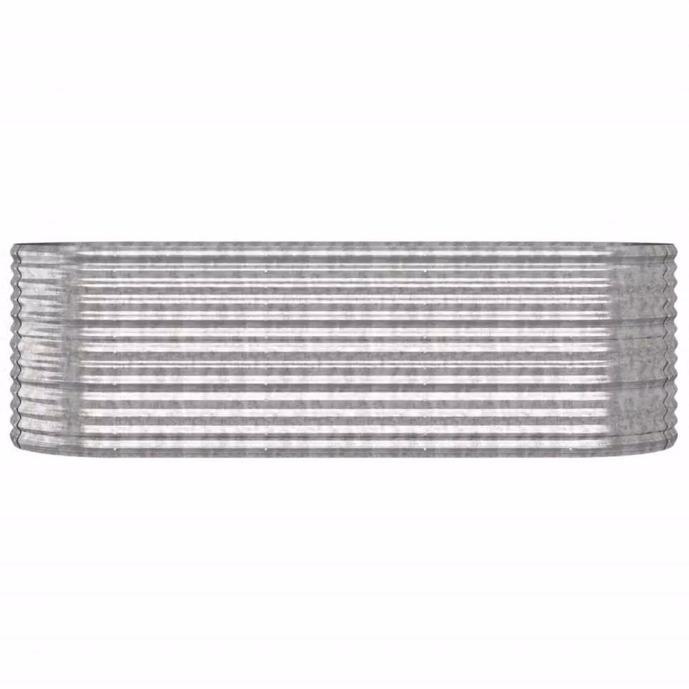 Berkfield Home Garden Silver Powder-coated Steel Raised Bed W/D/H: 224 x 80 x 68 cm – 3