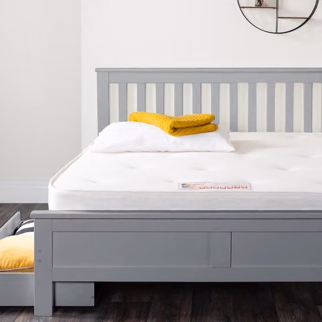 FurnitureboxUK Windsor Medium-Firm Bonell Spring Mattress in White, Size: 90 x 200 cm