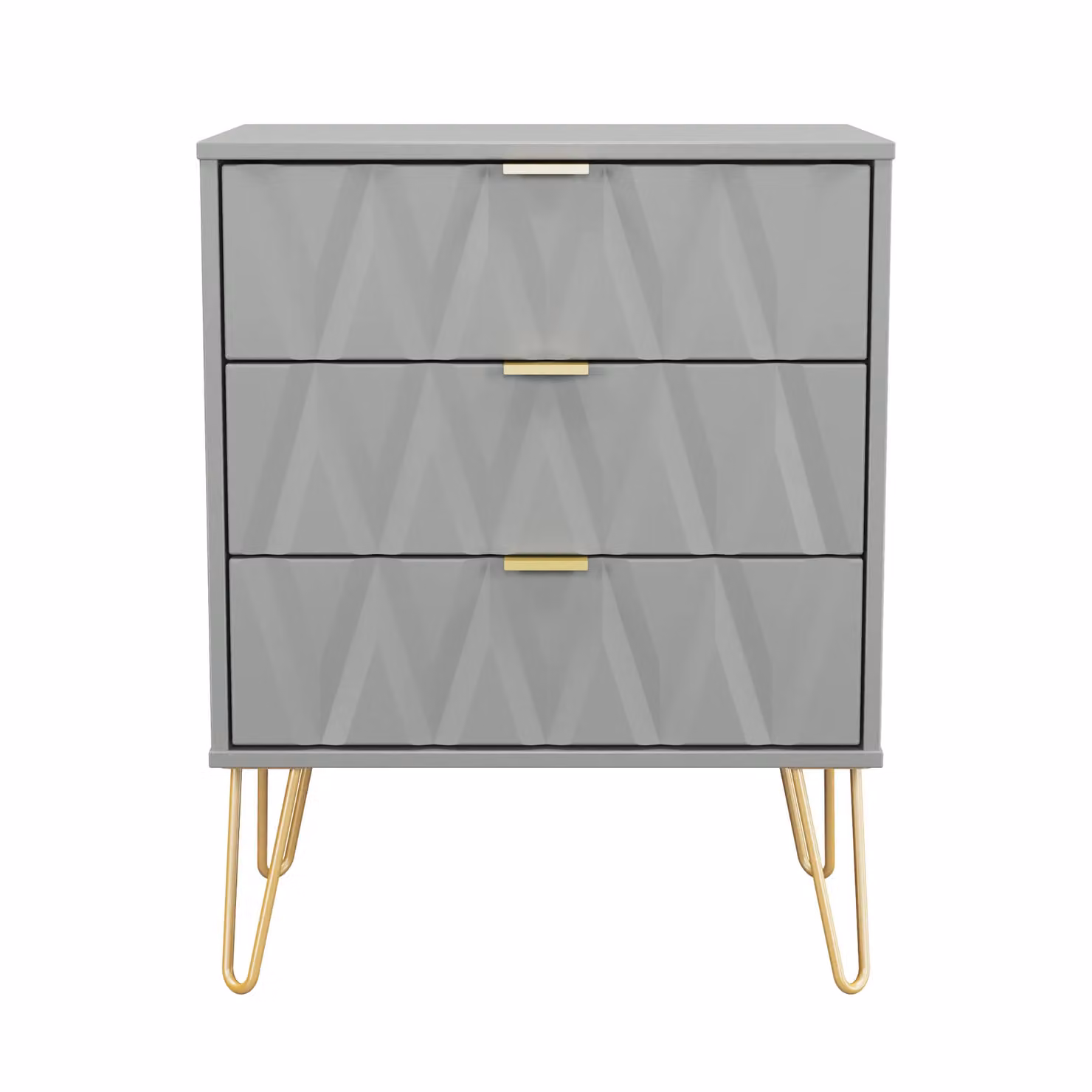 Ready Assembled 2 U Dallas 3 Drawer Chest in Grey and Gold – 2