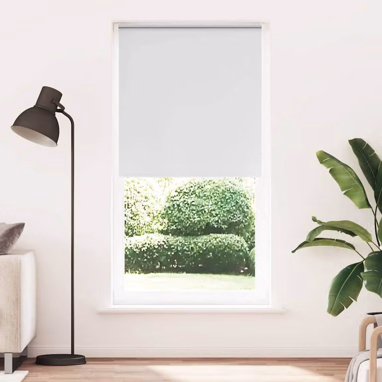 Berkfield Home White Blackout Roller Blind, Polyester, W: 95 cm, H: 210 cm