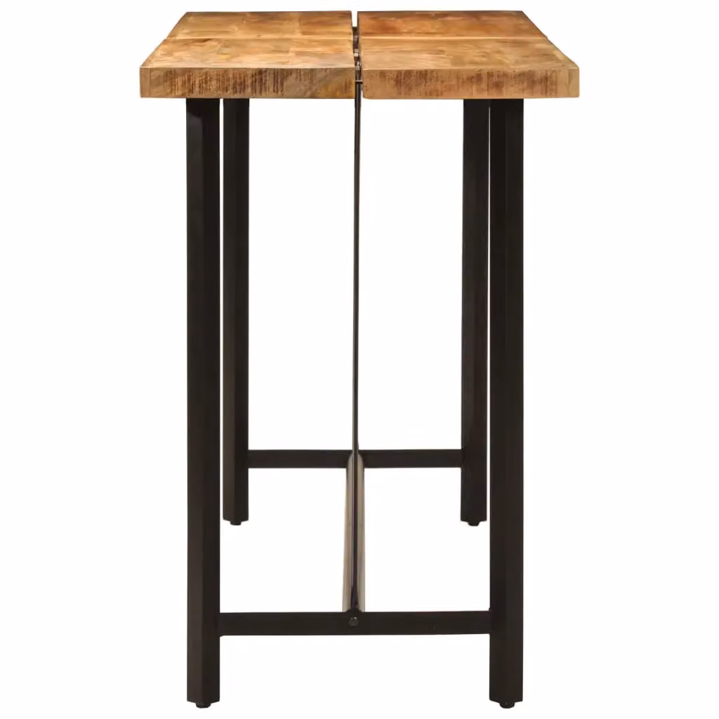 Berkfield Home Bar Table in Brown Mango Wood and Iron, W/D/H: 180 x 70 x 107 cm – 2
