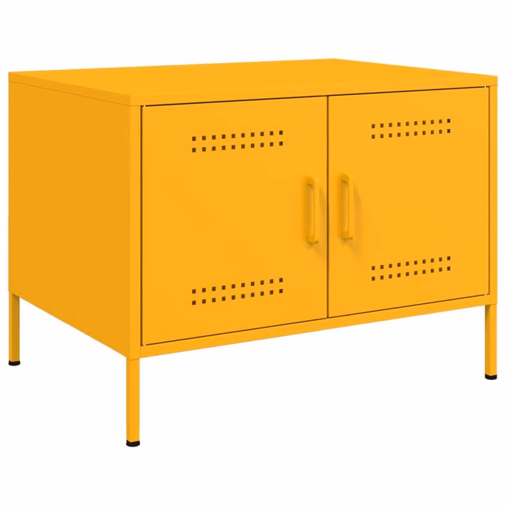 Berkfield Home Industrial Metal Coffee Table, Yellow, W: 68 cm, D: 50 cm, H: 50.5 cm – 2
