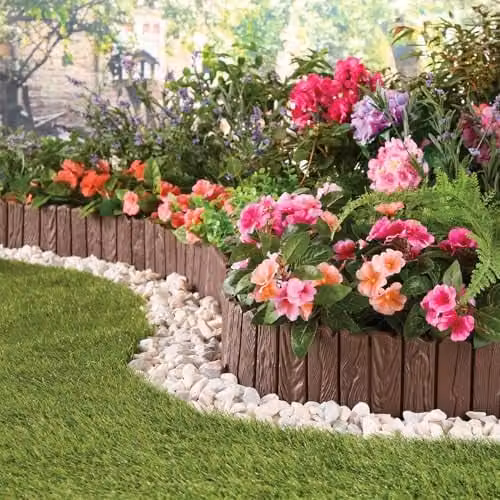 Coopers of Stortford Brown Plastic Interlocking Garden Edging Panels