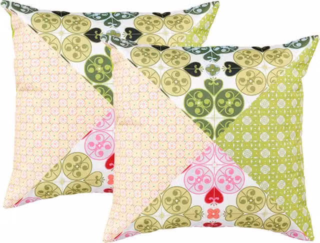 Gardenista Floral Printed Outdoor Scatter Cushion in Green, Set of 2