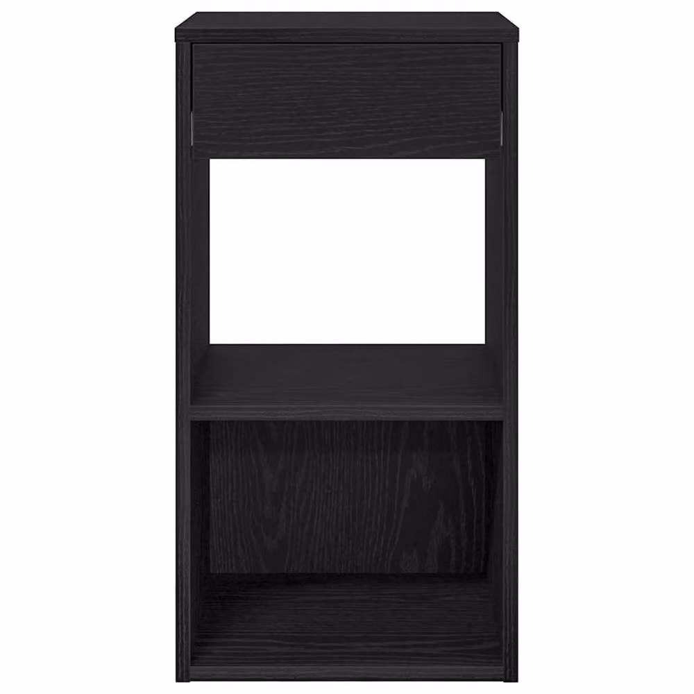 Berkfield Home Set of 2 Durable Bedside Cabinets with Drawer, Black Oak, W: 35 cm, D: 34 cm, H: 66.5 cm – 3