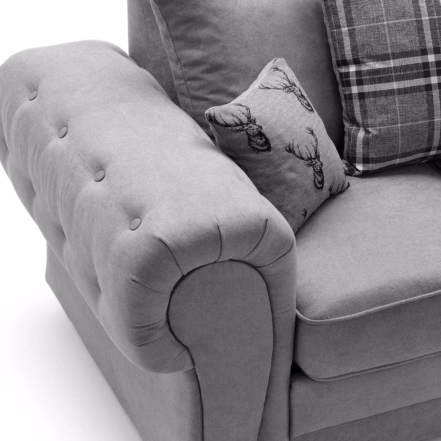 Abakus Direct Verona 2 Seater Fabric Sofa in Grey, W/D/H: 175 x 88 x 80 cm – 3