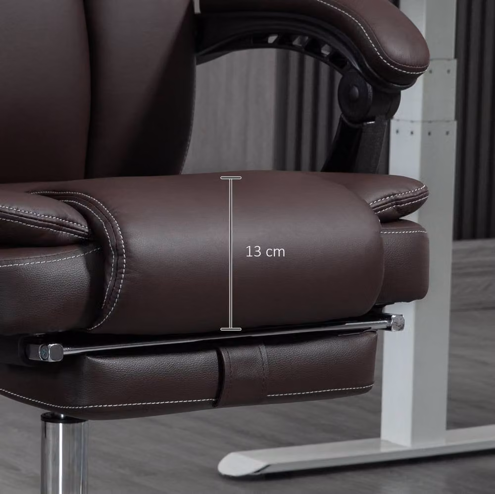 STILVORA Brown Synthetic Leather Executive Office Chair with Headrest and Armrests – 7