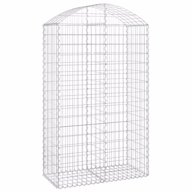 Berkfield Home Arched Gabion Basket in Silver Galvanised Steel, W: 100 cm, D: 50 cm, H: 160-180 cm