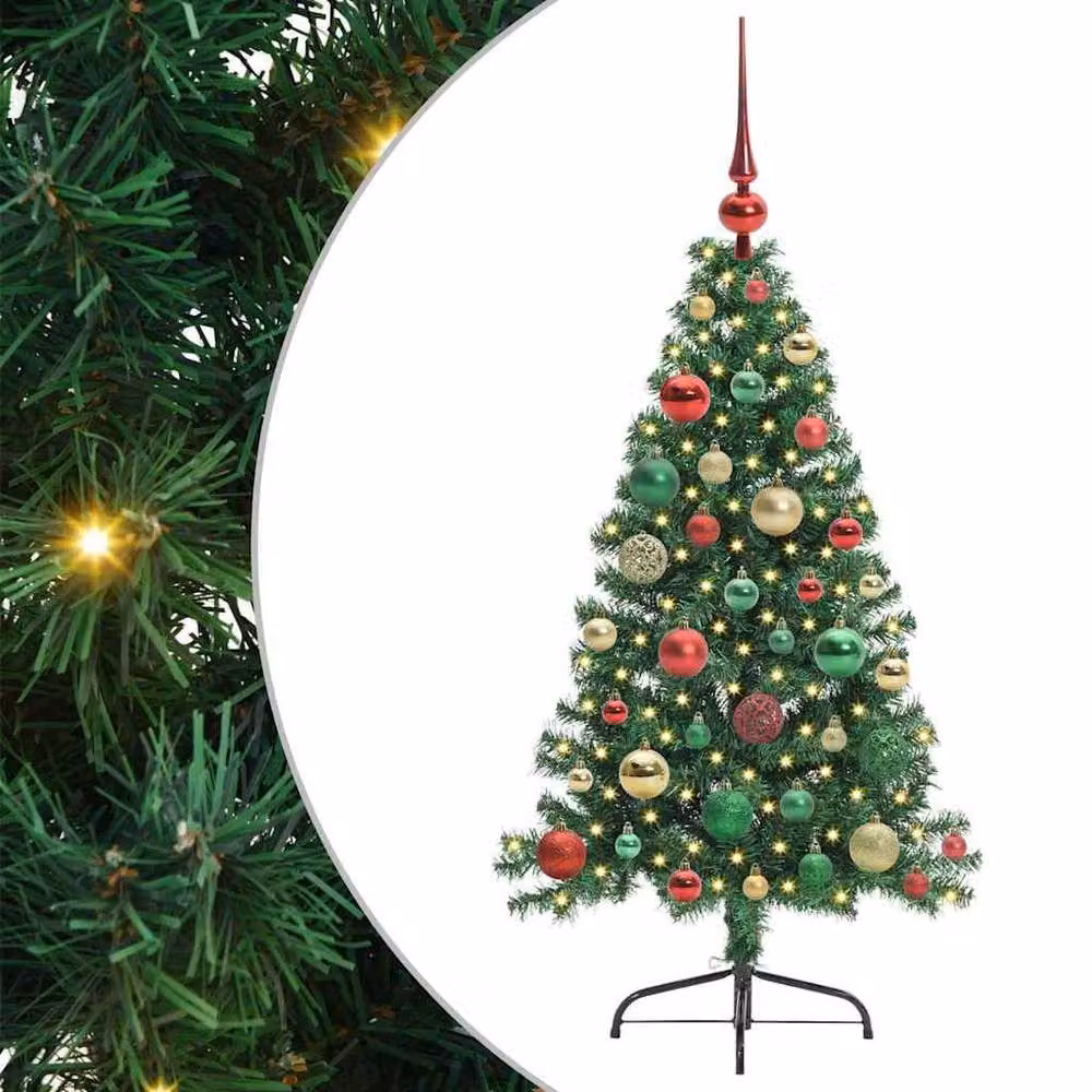 Berkfield Home Artificial Pre-lit Christmas Tree, Green, Height: 120 cm – 2