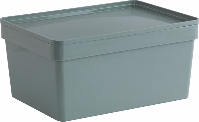 Wham Opaque A4 Plastic Document Box in Green and Grey