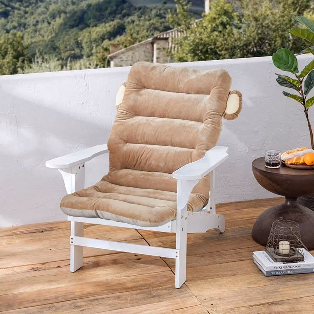 KORVIXA Brown Rectangular Garden Chair Cushion and Office Lounger Seat Pad, W: 122 cm x L: 183 cm – 3