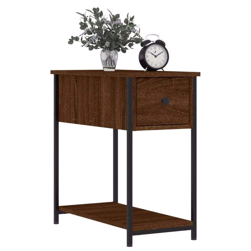 Berkfield Home Set of 2 Brown Oak Bedside Cabinets, W/D/H: 30 x 60 x 60 cm – 3