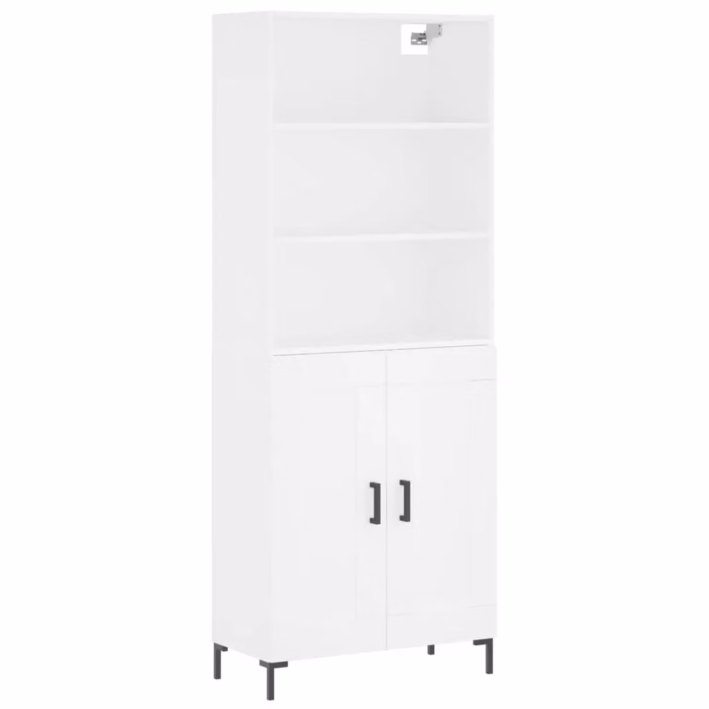 Berkfield Home White Modern Highboard W/D/H: 69.5 x 34 x 180 cm – 2