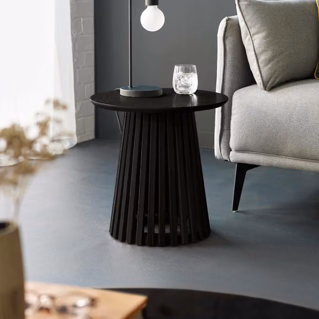 Julian Bowen Ollie Round Lamp Table in Black