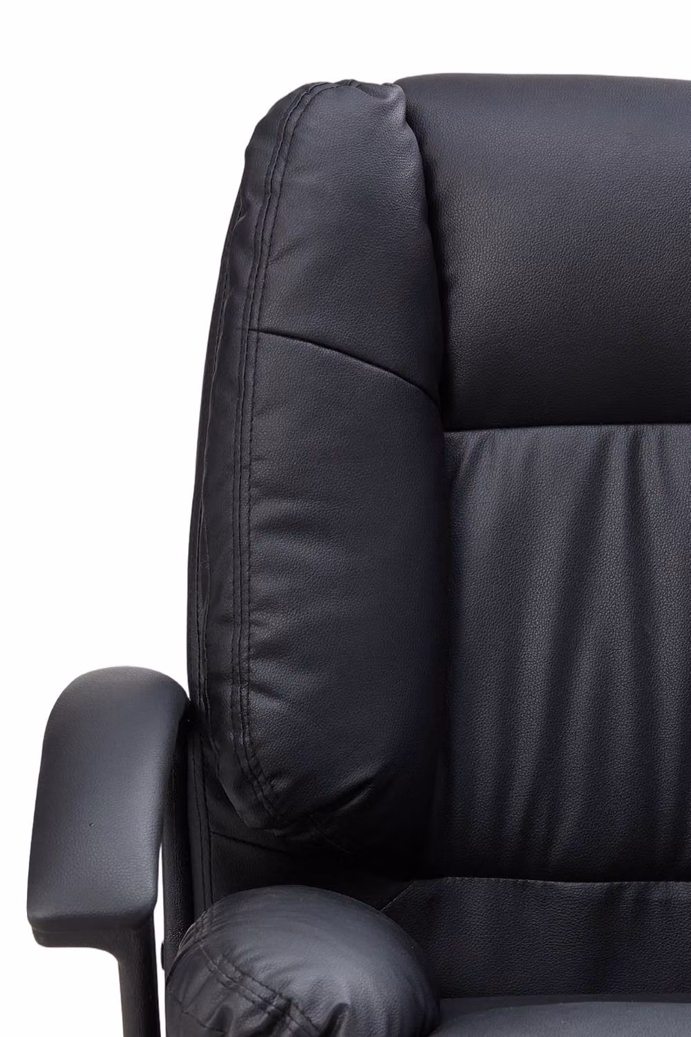 Garden Sanctuary Modern Black Synthetic Leather Reclining Office Task Chair with Headrest and Armrests – 5