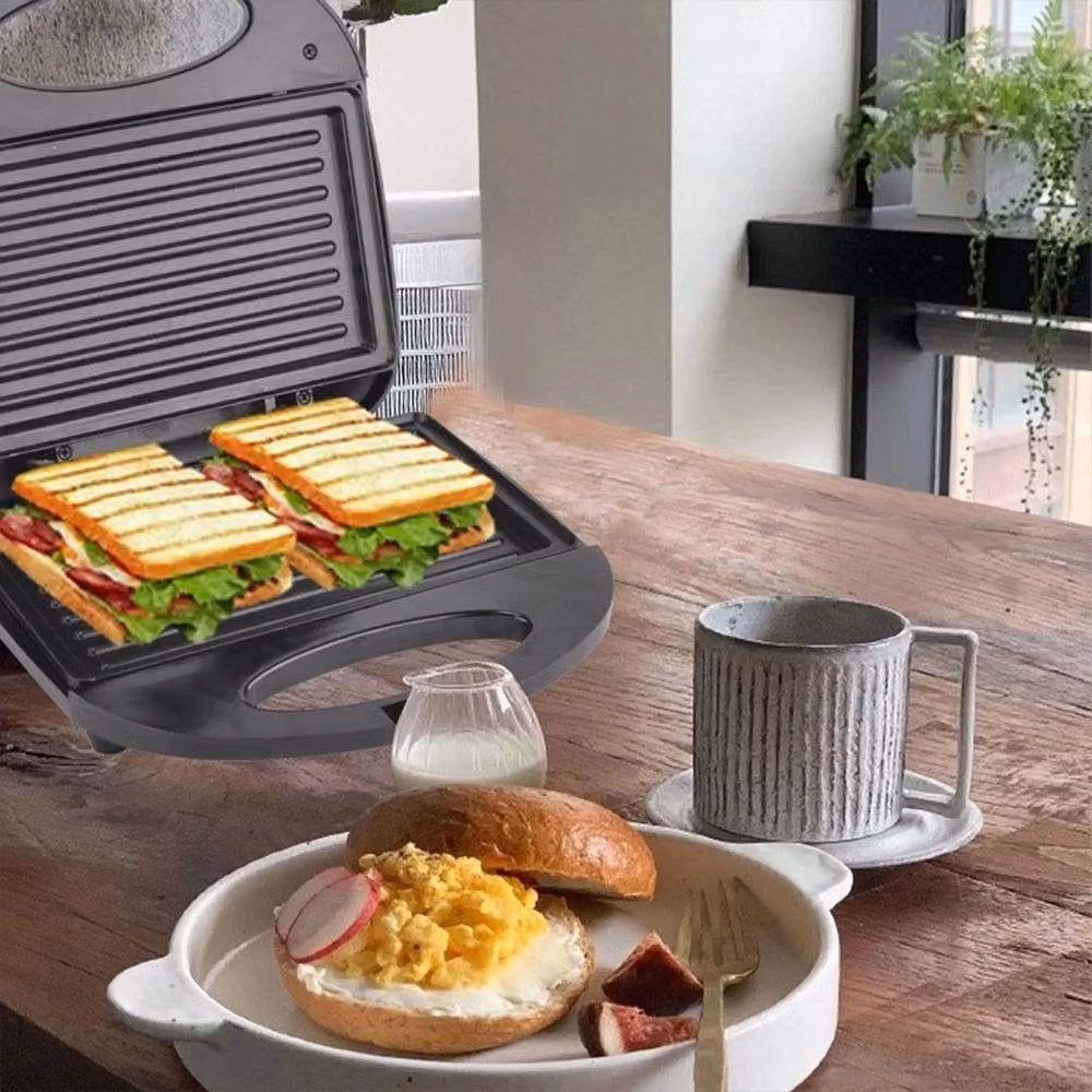 Kelvenix Extra Large Non-Stick Grill Sandwich Maker Toaster in Black – 4