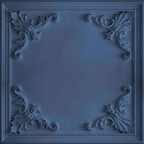 Arthouse Navy Blue Geometric Wood Look Wallpaper with 3D Ornate Carved Effect