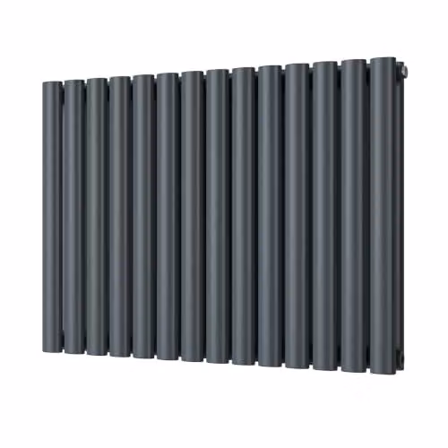 UK Radiators Omeara Anthracite Elliptical Tube Horizontal Designer Radiator, W: 812 mm, H: 600 mm – 2