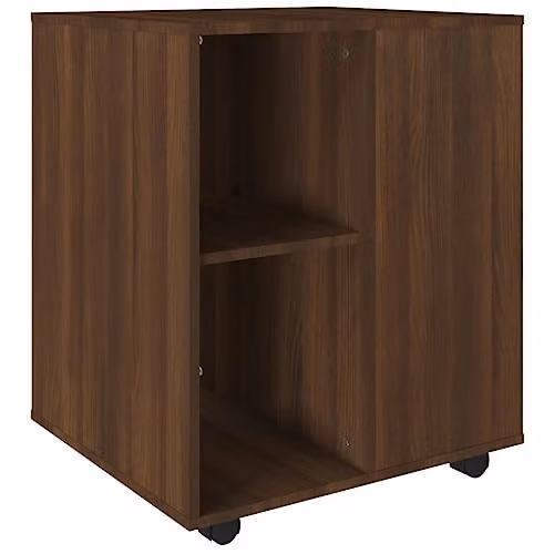 vidaXL Modern Brown Oak Rolling Cabinet with Lockable Castors and MDF Wood Construction for Home Office or Living Room Storage