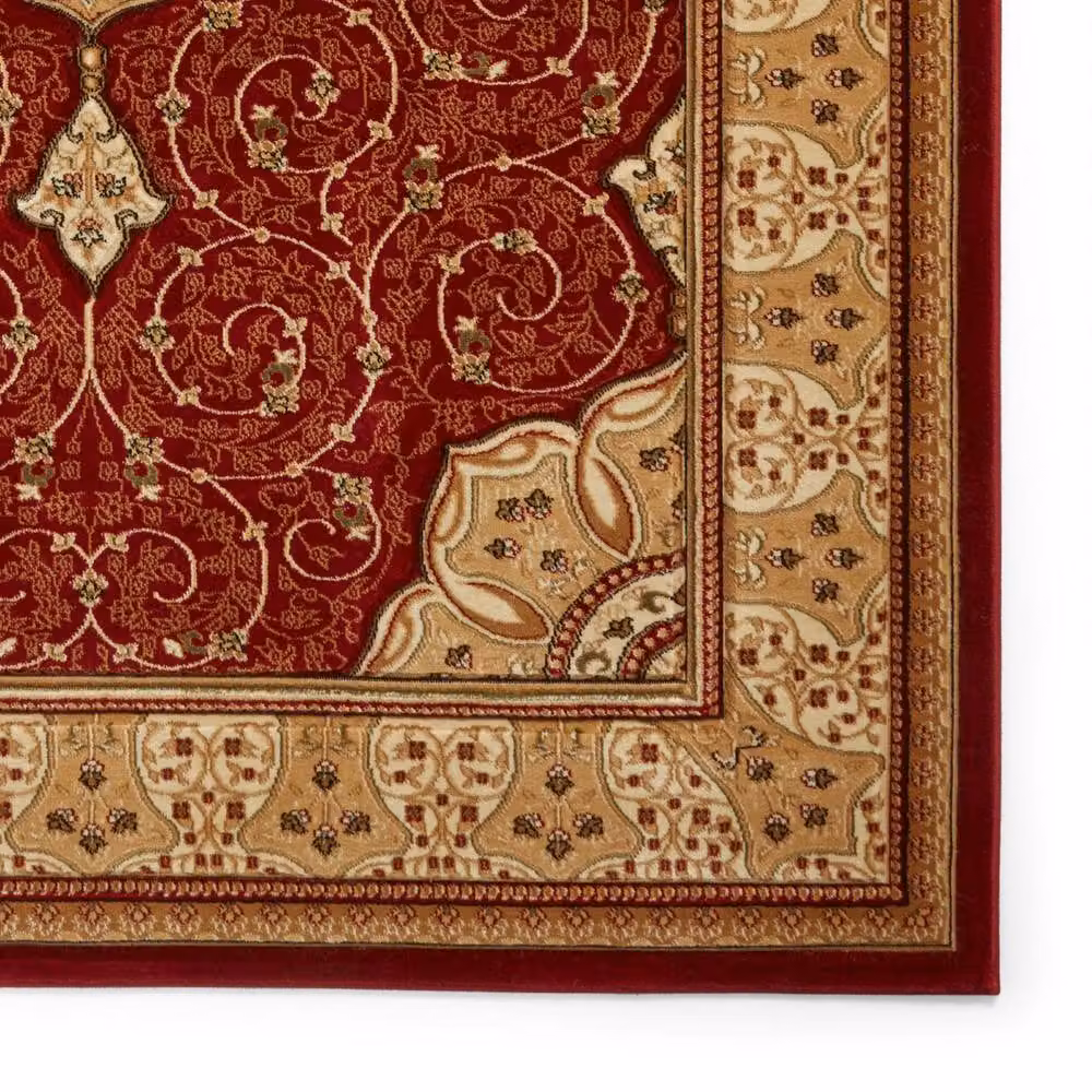 The Rug Shop UK Traditional Red Floral Stain-Resistant Area Rug, W: 200 cm, D: 290 cm – 2