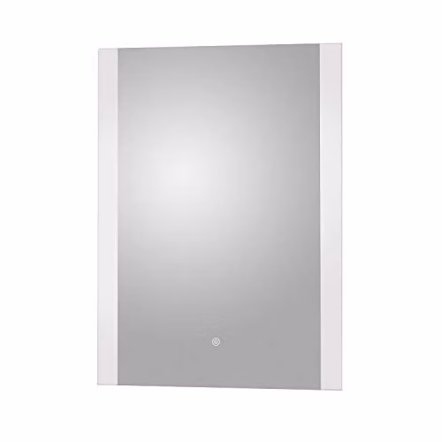 nuie LQ601 Castor Modern Wall Hung LED Touch Sensor Bathroom Mirror with Built In Demister Pad, White, W: 70 cm, H: 50 cm