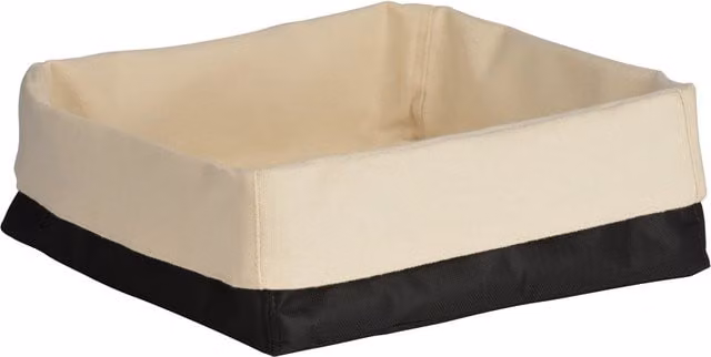 Premier Housewares Foldable Fabric Bread Basket in Black and Beige, W: 26 cm, D: 15 cm, H: 23 cm