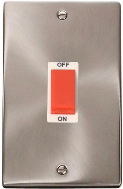 SE HOME White and Brushed Chrome 2 Gang Surface Mount Switch