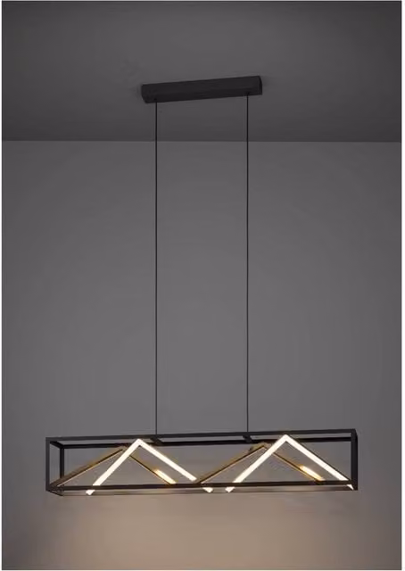 Loops Modern Black and Gold Metal LED Suspended Ceiling Pendant Light – 1