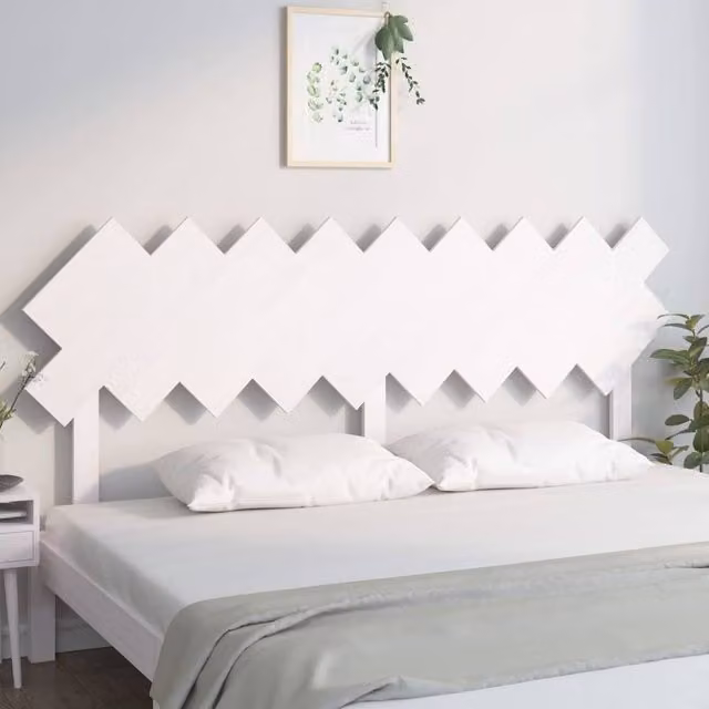 Berkfield Home Beautiful Bed Headboard in White Solid Wood Pine, W: 178 cm, D: 3 cm, H: 80.5 cm