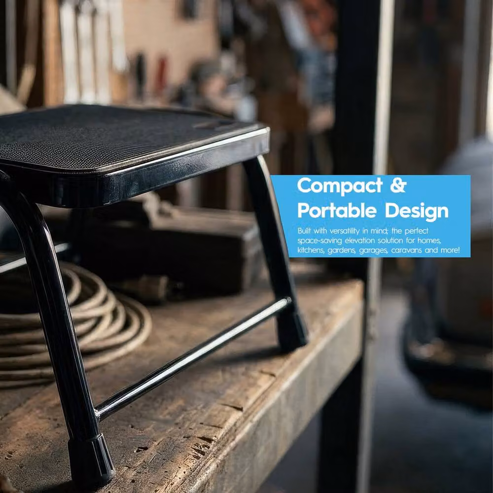 Harbour Housewares Black Steel Metal Step Stool – 5