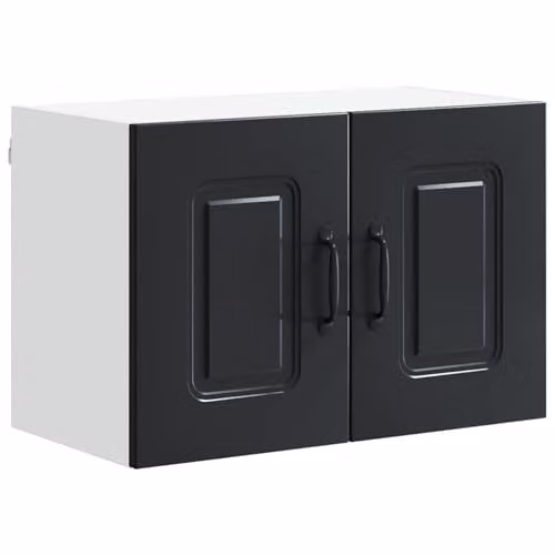 vidaXL Kalmar Dishwasher Panels, 2 Pieces, Black Engineered Wood