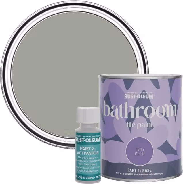 Rust-Oleum Bathroom Tile Paint in Satin Finish, Tea Leaf Green/Grey, 0.75 l