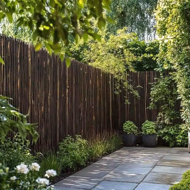 Woven Wood Black Premium Thick Bamboo Cane Fencing Screening Roll, W: 180 cm, H: 190 cm