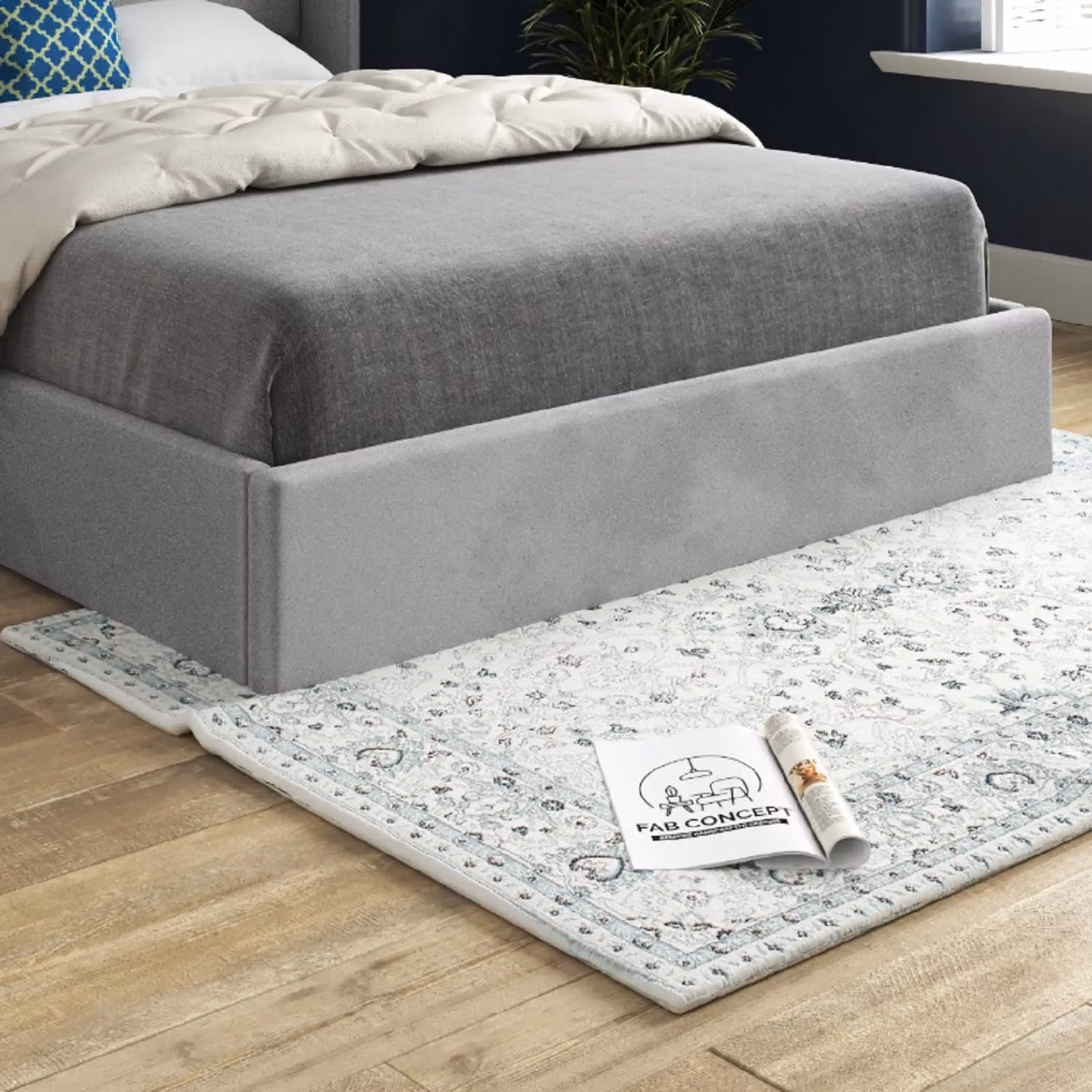 KDMD Quanta Super King Upholstered Velvet Bed Frame in Grey – 3